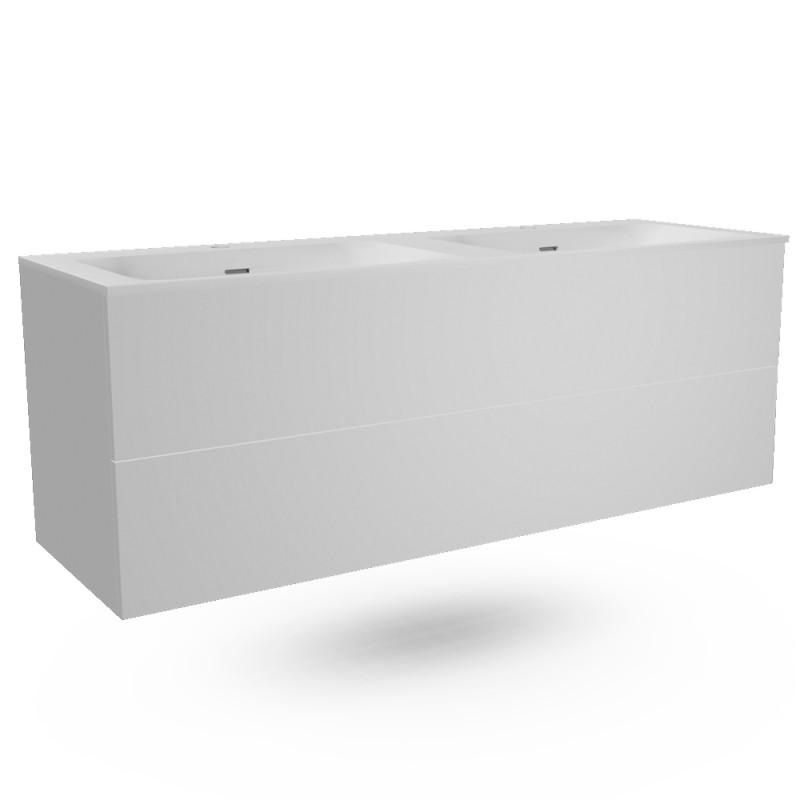 Frégate 1400mm Double Vasque Blanc Mat