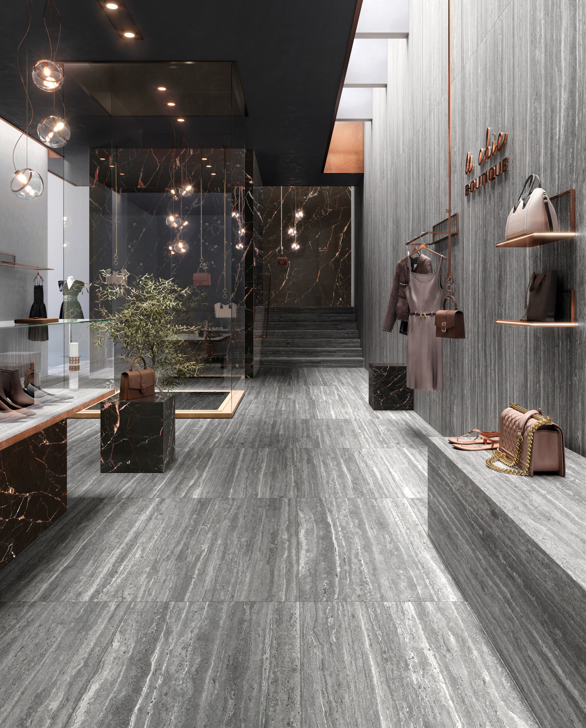 Elysian - Travertino Dark  - detail