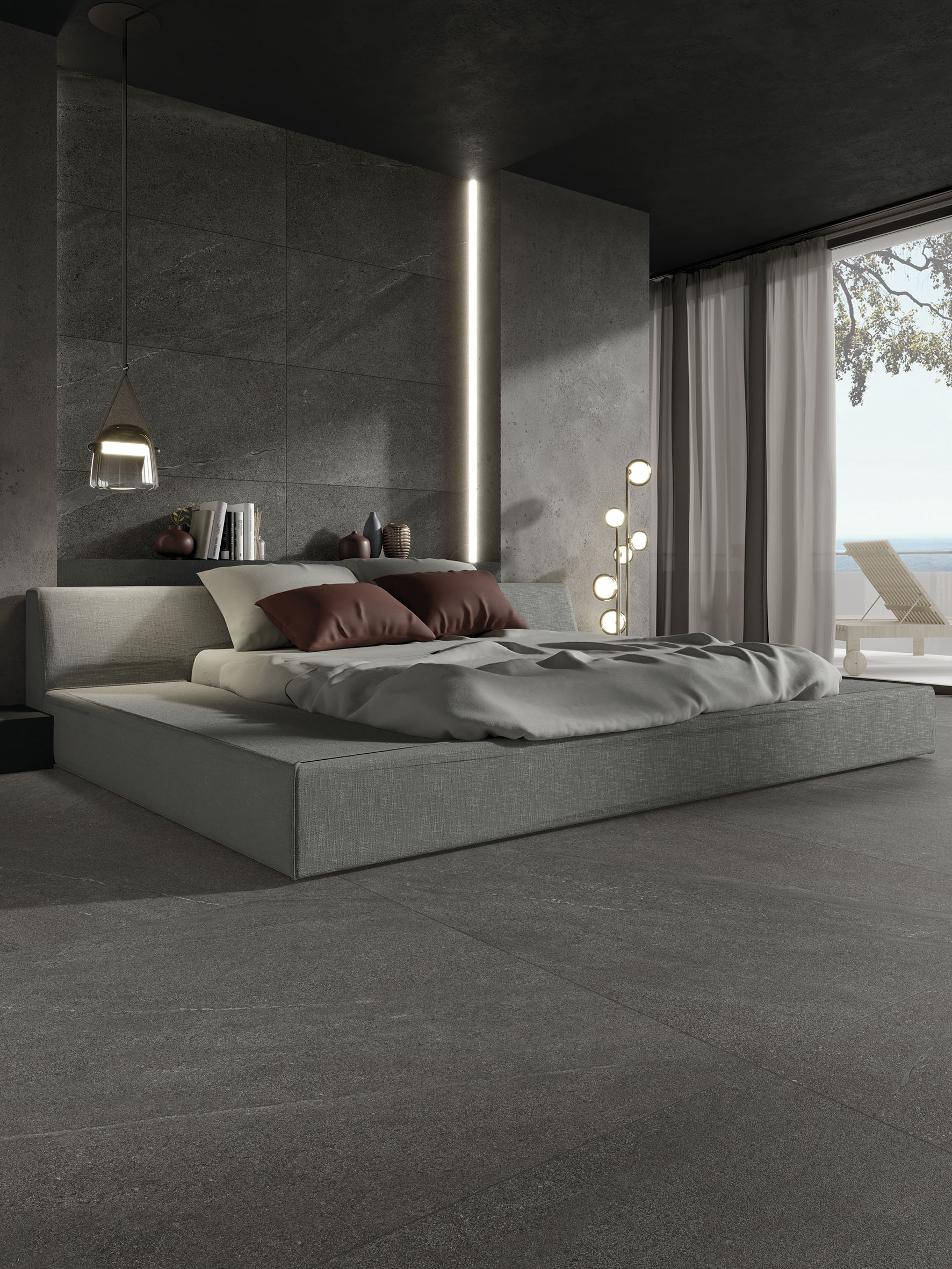 Limestone - Anthracite  - detail